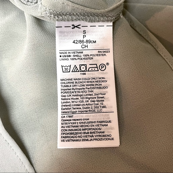 BANANA REPUBLIC Sleeveless Blouse, Light Sage Green, Size Small - Picture 4 of 4